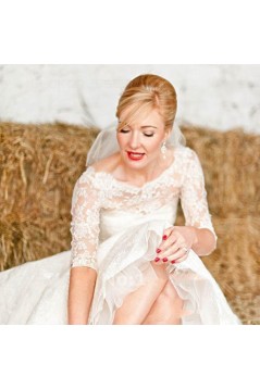 3/4 Length Sleeves Lace Wedding Dresses Bridal Gowns 3030287
