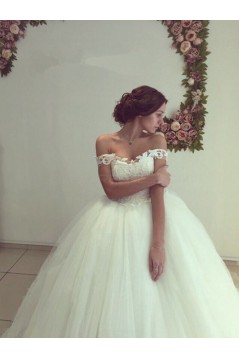 Lace Tulle Ball Gown Off-the-Shoulder Wedding Dresses Bridal Gowns 3030301